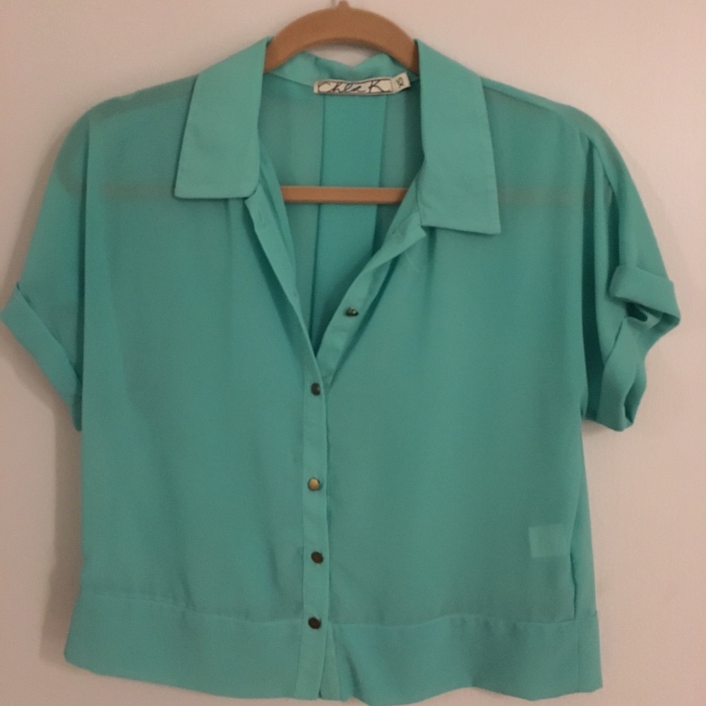 Chloe K Teal Blouse